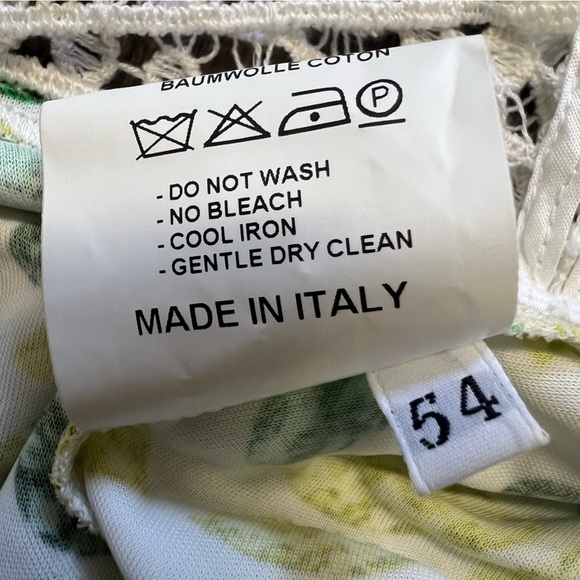 Giorgio Grati Vtg White Green Leaves Pattern Bedazzled Sleeveless Viscose Top XL - Picture 14 of 14